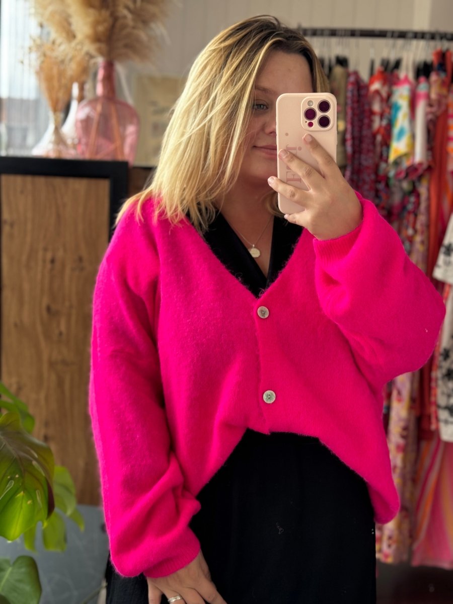 Gilet en Baby Alpaga Fuchsia Enide - ElviElvi