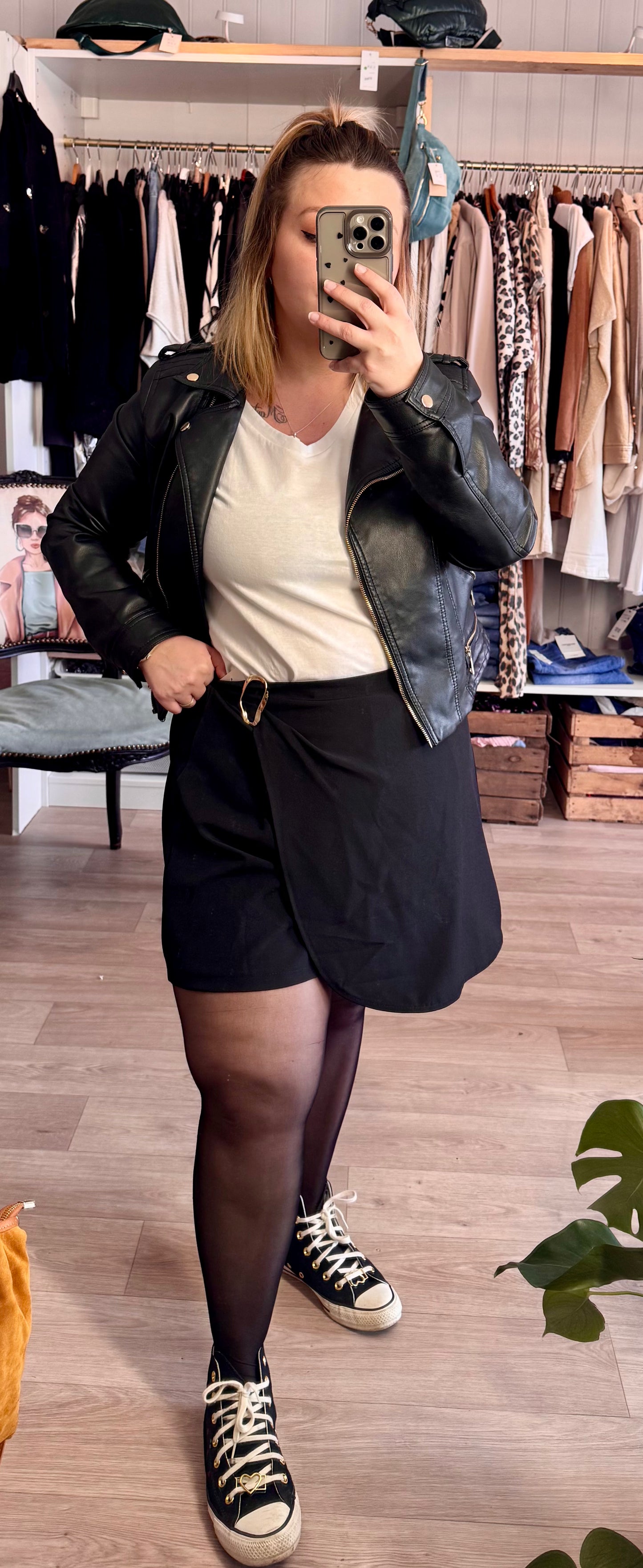 jupe short pour femme ronde taille élastique