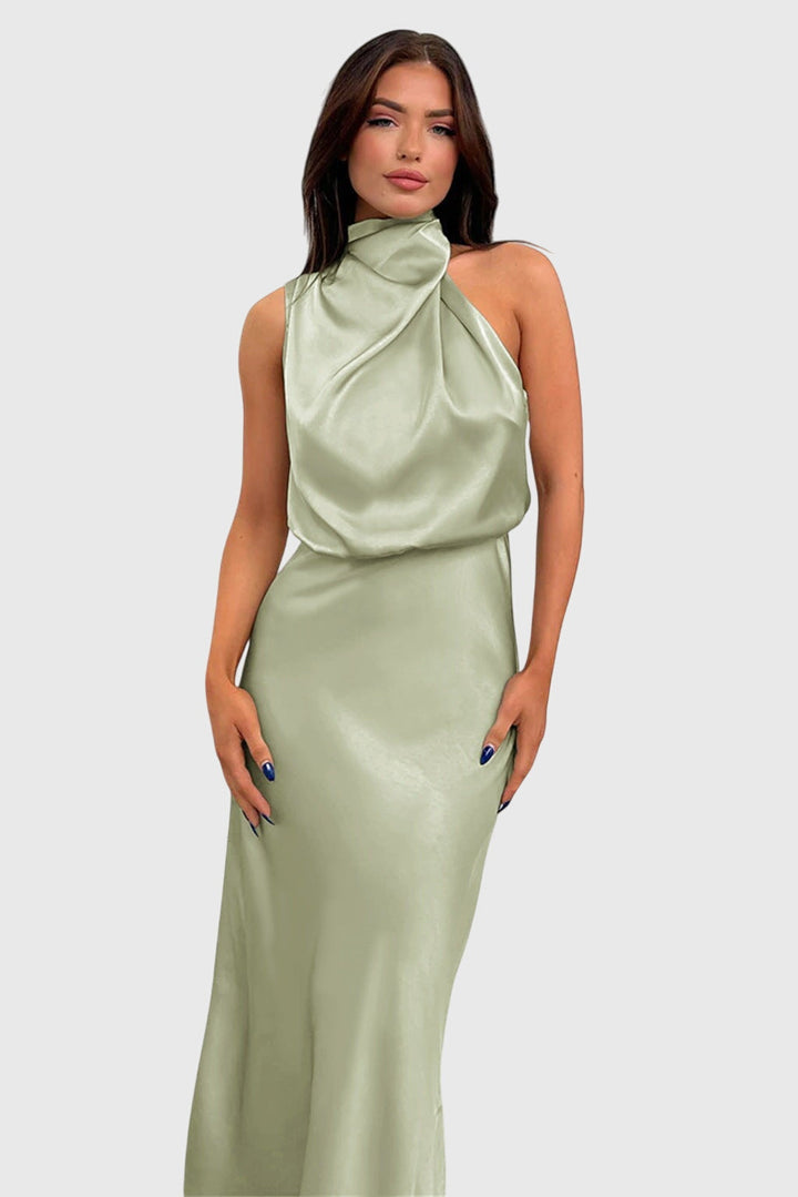 Ava™ | Chic Satin Halter Dress
