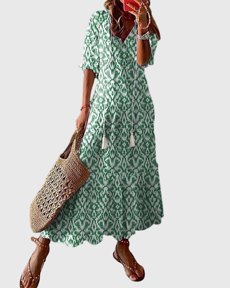 Amalia | Retro Boho Summer Maxi Dress