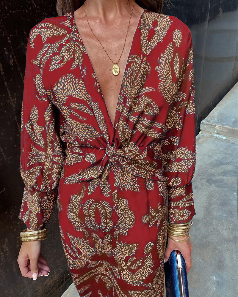 Coraline - Bold Botanical Wrap Dress