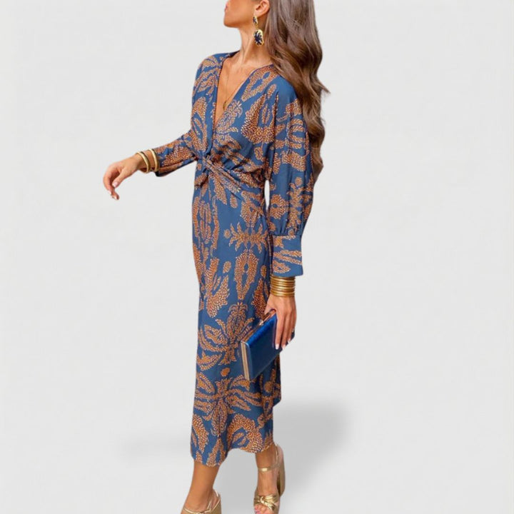 Elegant Violet A-Line Maxi Dress for Wedding Attendees