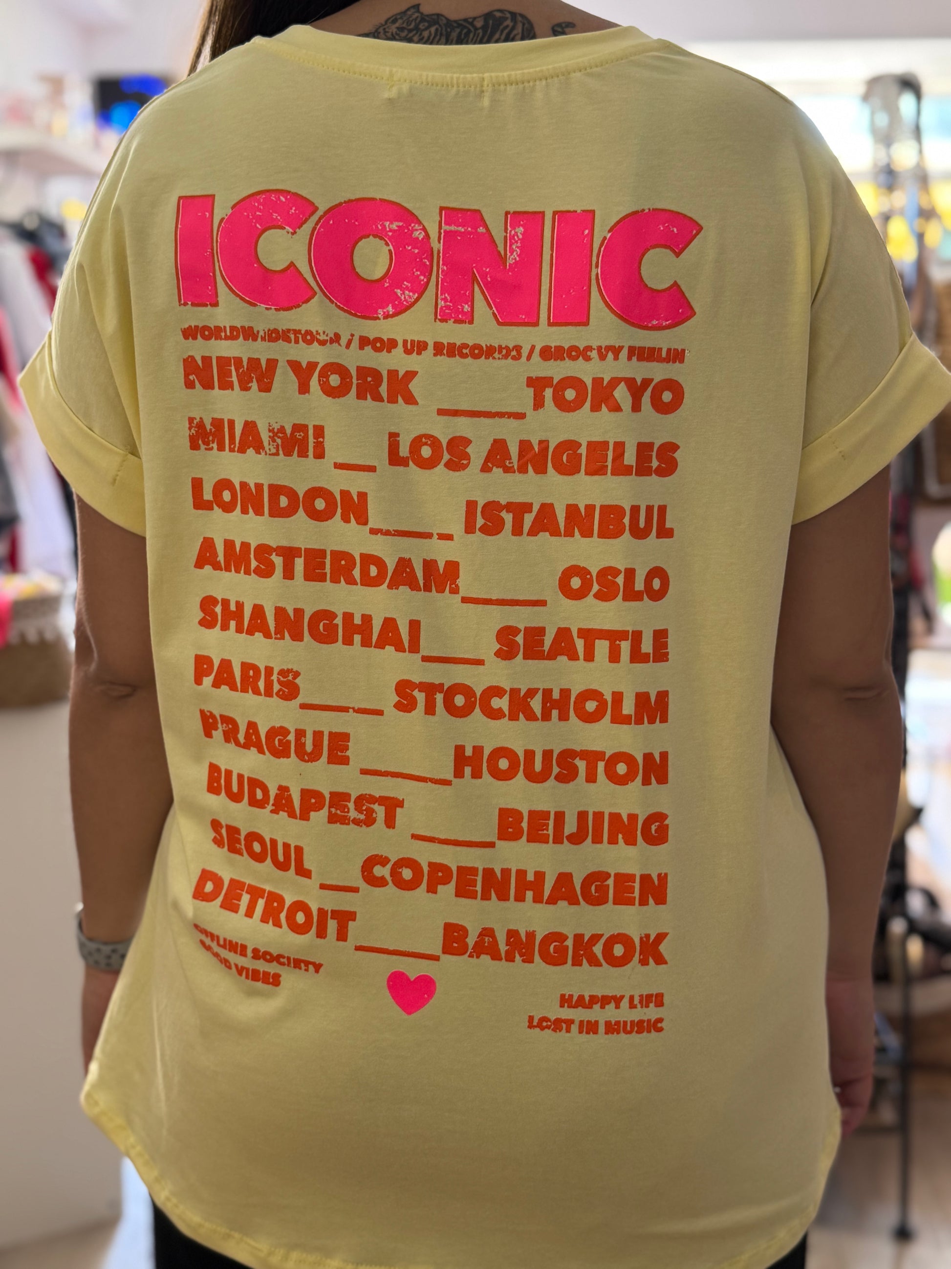 T-shirt Lucie ICONIC Jaune Femme – Grande Taille 42-52