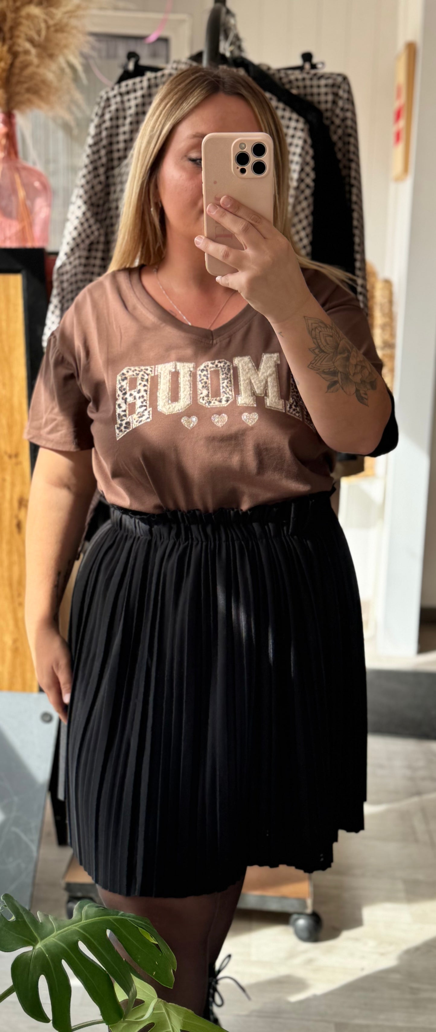 Jupe plissée courte Adèle – Noir – Taille unique 38-48