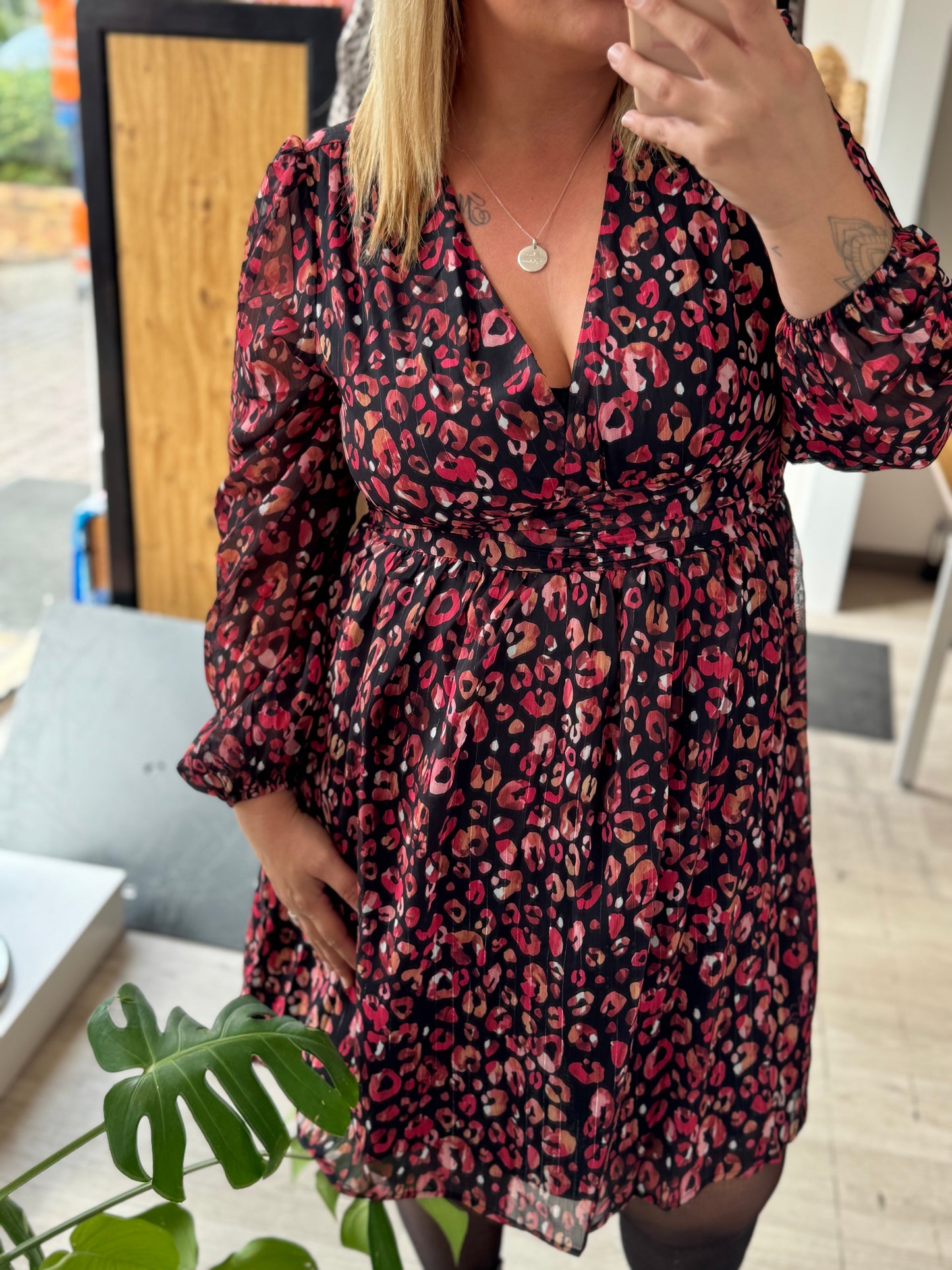 Robe Livia – Léopard Rouge & Orange Du L au 4XL