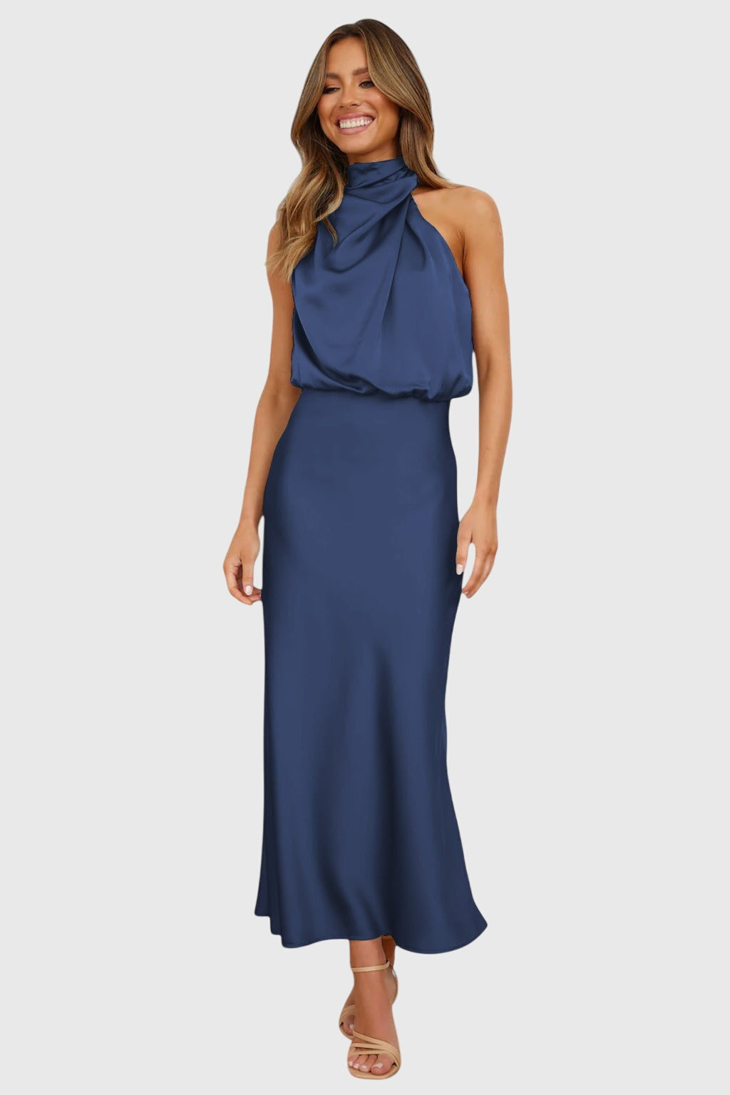Ava™ | Chic Satin Halter Dress