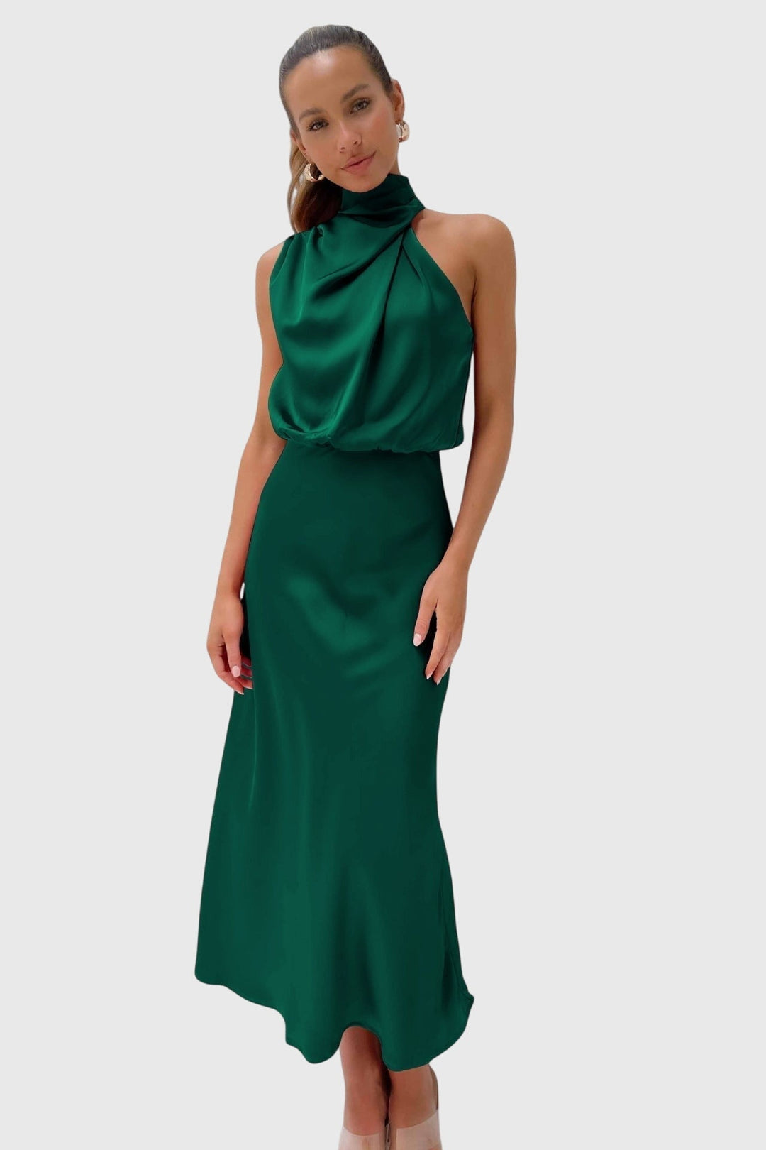 Ava™ | Chic Satin Halter Dress