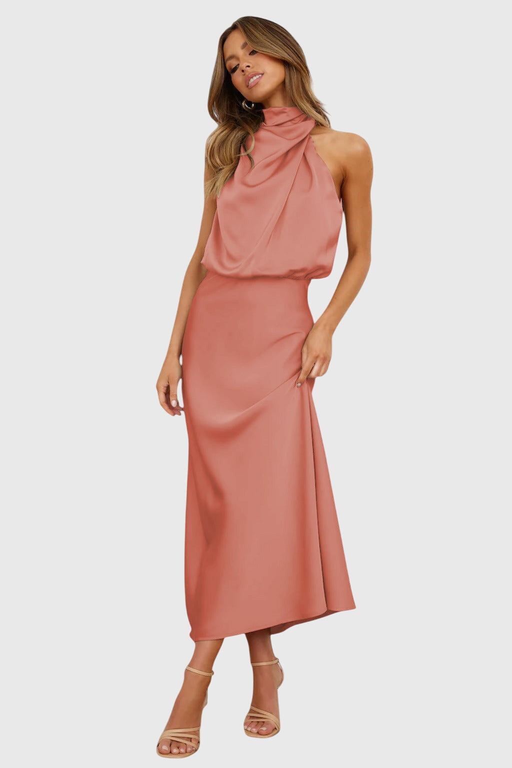 Ava™ | Chic Satin Halter Dress