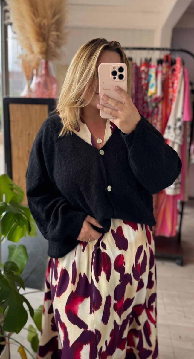 Gilet en Baby Alpaga Noir Mercredi - ElviElvi