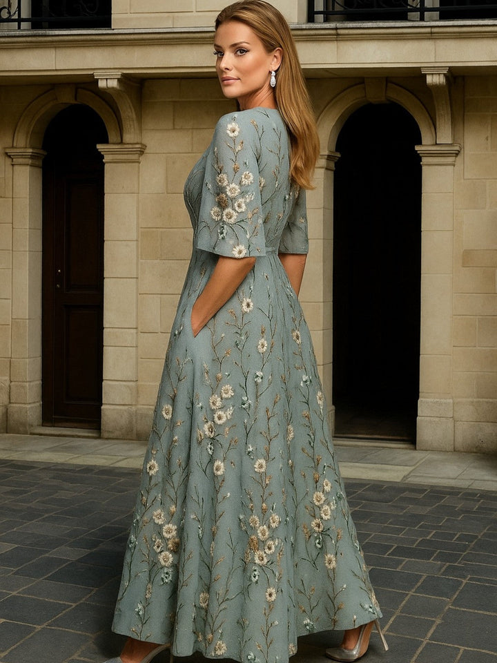 Hazel | Stylish V-Neck Bohemian Dress with Belt
