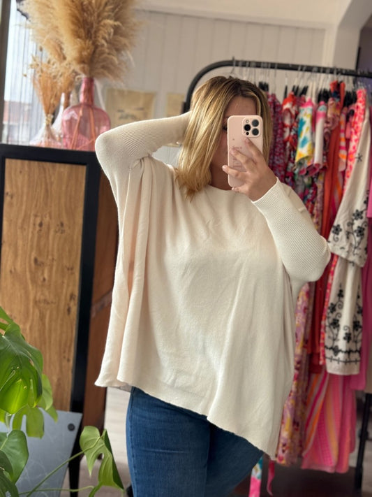 Pull Jacqueline écru sans couture – Femme 40-50