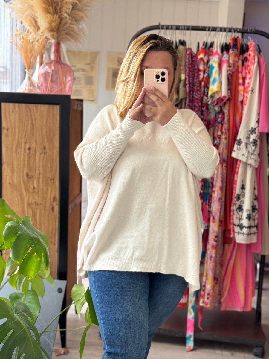 Pull Jacqueline écru sans couture – Femme 40-50