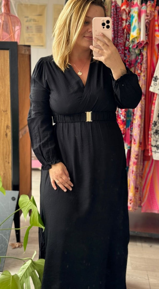 Robe longue Elsa noire – Tailles L à 4XL