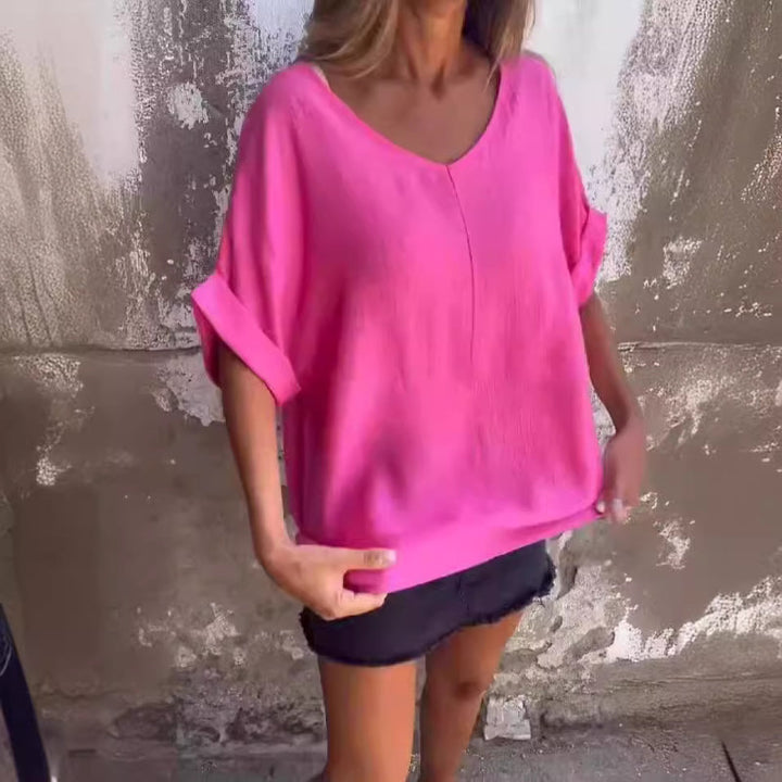 Daniela - Comfy Casual V-Neck Top